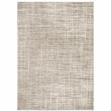 10' X 13' Beige Grey Ivory Tan And Brown Abstract Power Loom Stain Resistant Area Rug