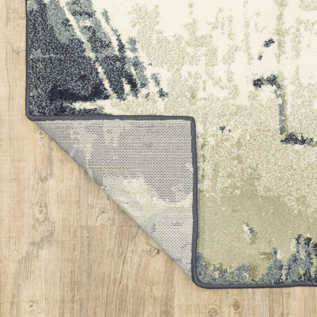 10' X 13' Gray and Ivory Abstract Power Loom Area Rug