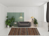 8' X 11' Blue and Ivory Abstract Power Loom Area Rug