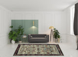 8' X 11' Red and Ivory Oriental Power Loom Area Rug
