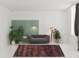 8' X 11' Red Purple Oriental Power Loom Area Rug