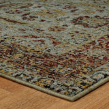 8' X 11' Blue and Green Oriental Power Loom Area Rug