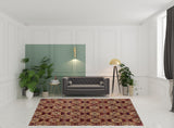8' X 11' Red and Gold Oriental Power Loom Area Rug