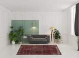 7' X 10' Red and Gold Oriental Power Loom Area Rug