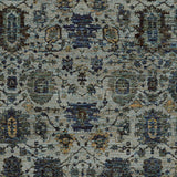 10' X 13' Blue Green Oriental Power Loom Area Rug