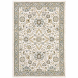 8' X 11' Gray and Ivory Oriental Power Loom Area Rug
