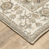 7' X 10' Gray and Ivory Oriental Power Loom Area Rug