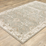 7' X 10' Gray and Ivory Oriental Power Loom Area Rug