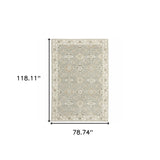 7' X 10' Gray and Ivory Oriental Power Loom Area Rug