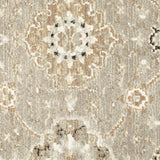 7' X 10' Gray and Ivory Oriental Power Loom Area Rug