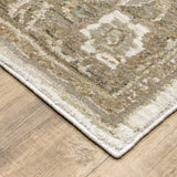 8' X 11' Beige and Ivory Oriental Power Loom Area Rug