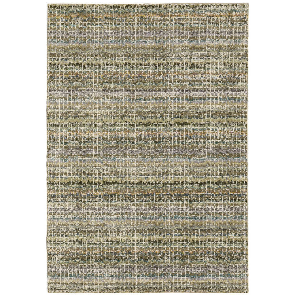 9' X 12' Gray and Ivory Abstract Power Loom Area Rug