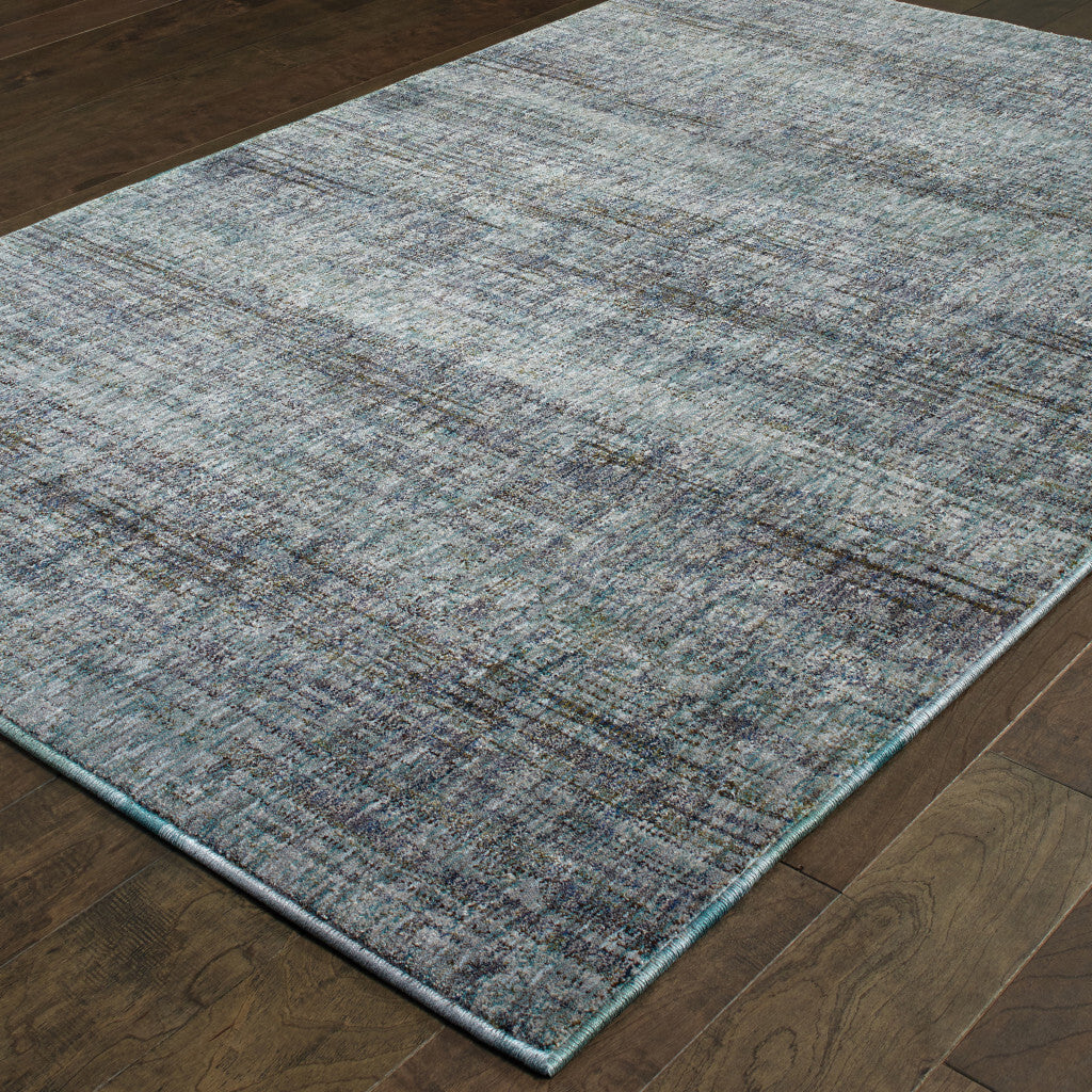 10' X 13' Blue and Gray Power Loom Area Rug