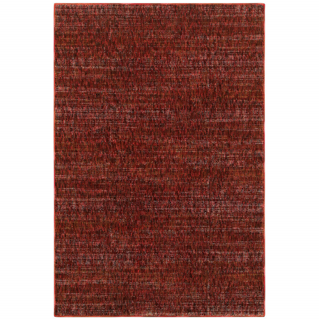 9' X 12' Red and Gray Power Loom Area Rug