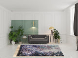 8' X 11' Purple and Ivory Abstract Power Loom Area Rug
