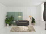 7' X 10' Gray and Ivory Abstract Power Loom Area Rug
