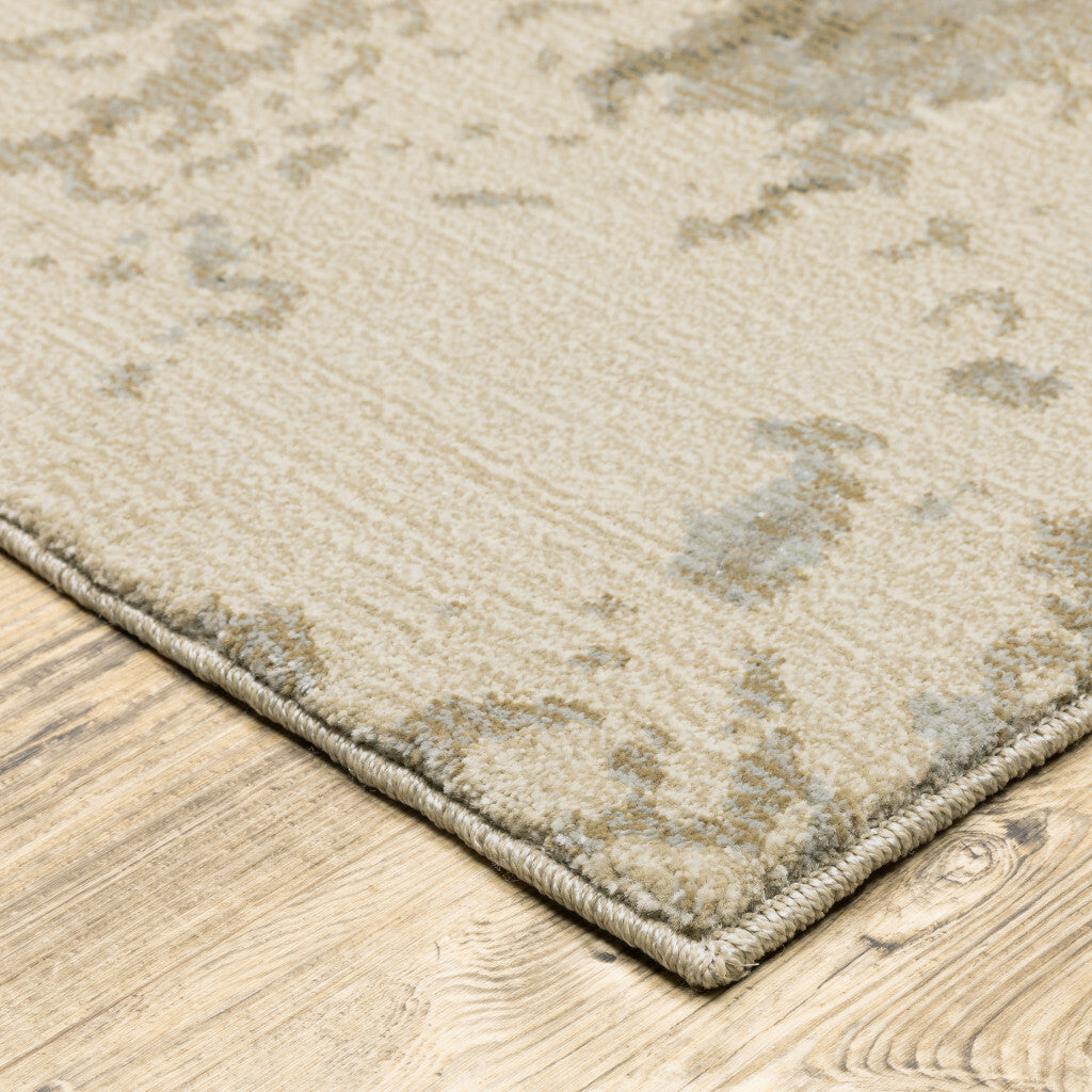 8' X 11' Gray and Ivory Abstract Power Loom Area Rug
