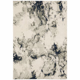 8' X 11' Gray and Black Abstract Power Loom Area Rug