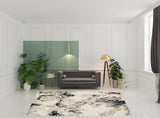 8' X 11' Gray and Black Abstract Power Loom Area Rug