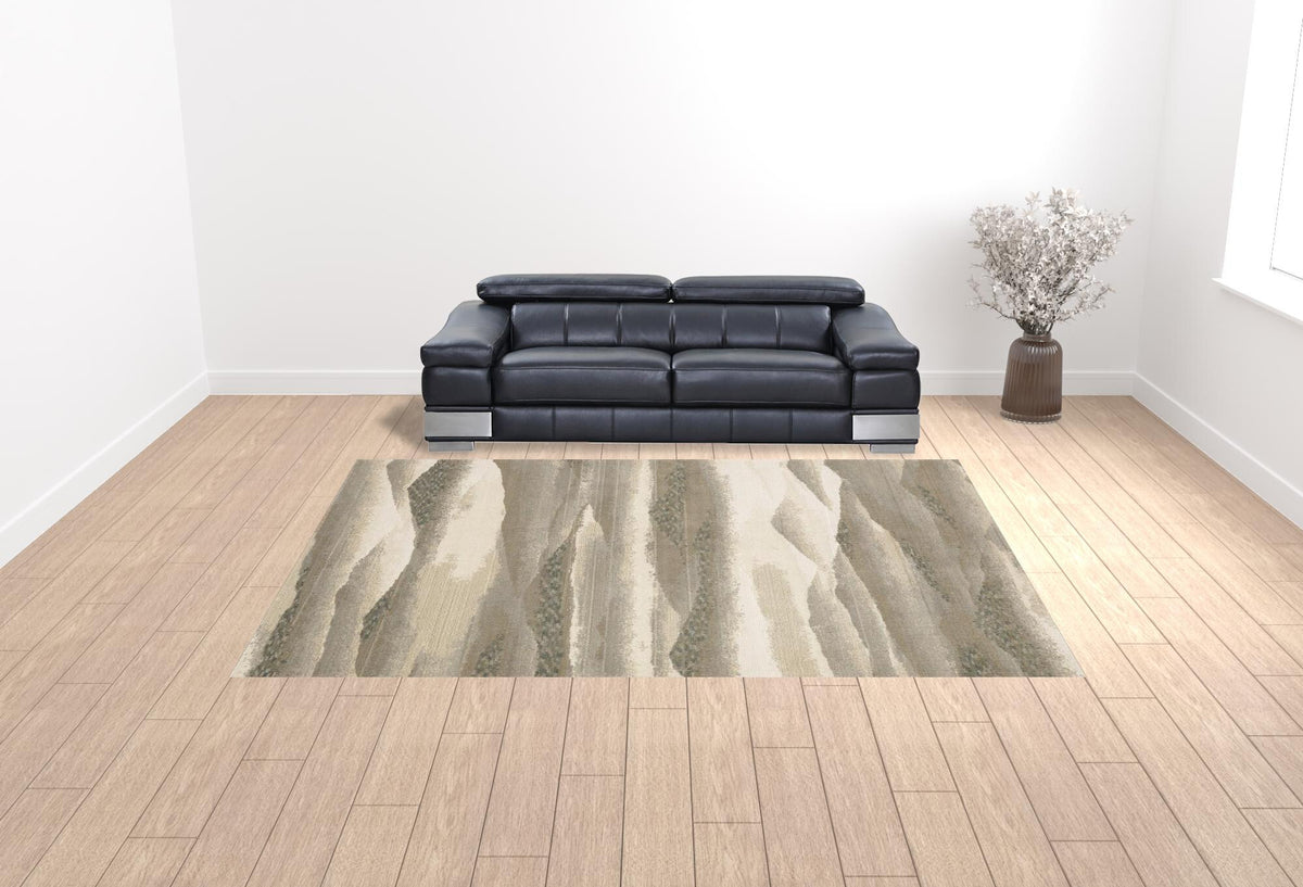 10' X 13' Blue and Gray Abstract Power Loom Area Rug