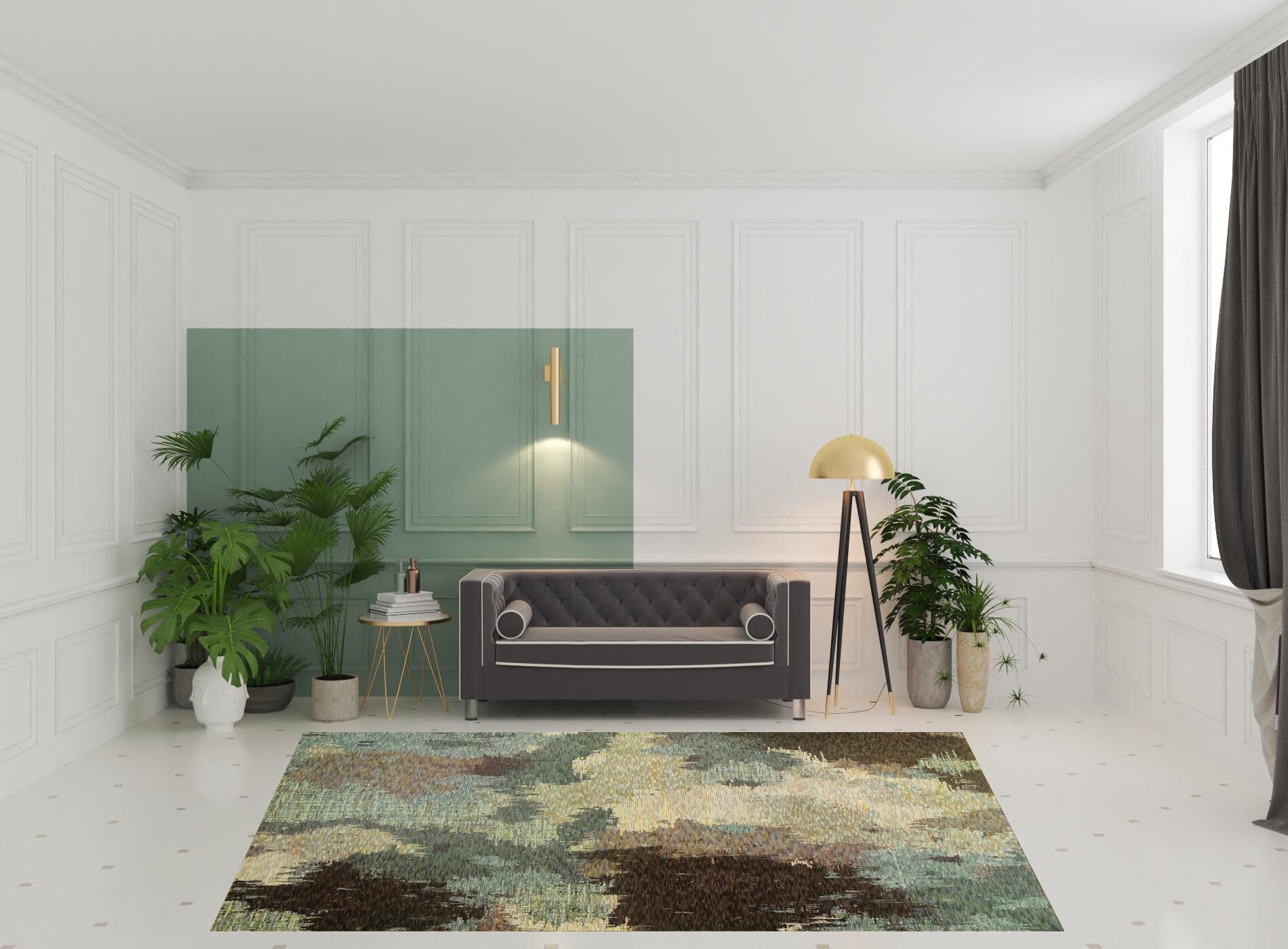 8' X 11' Blue and Ivory Abstract Power Loom Area Rug
