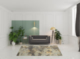 7' X 10' Gray and Ivory Abstract Power Loom Area Rug