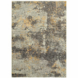 8' X 11' Gray and Ivory Abstract Power Loom Area Rug
