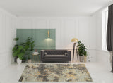 8' X 11' Gray and Ivory Abstract Power Loom Area Rug