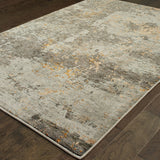 8' X 11' Gray and Ivory Abstract Power Loom Area Rug