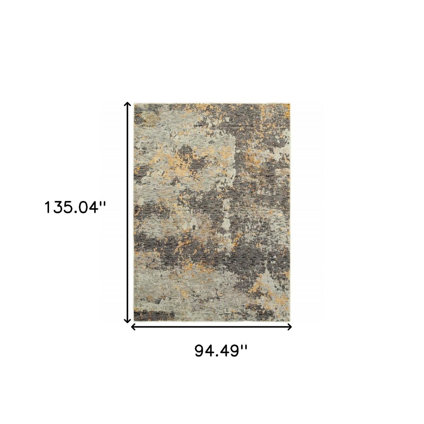 8' X 11' Gray and Ivory Abstract Power Loom Area Rug