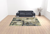 10' X 13' Blue and Gray Abstract Power Loom Area Rug