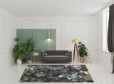 8' X 11' Blue and Green Abstract Power Loom Area Rug