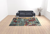 10' X 13' Blue Abstract Power Loom Area Rug