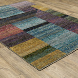 8' X 11' Purple and Red Geometric Power Loom Area Rug