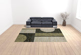 10' X 13' Blue and Beige Geometric Power Loom Area Rug