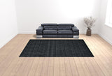 10' X 13' Black Wool Hand Woven Area Rug