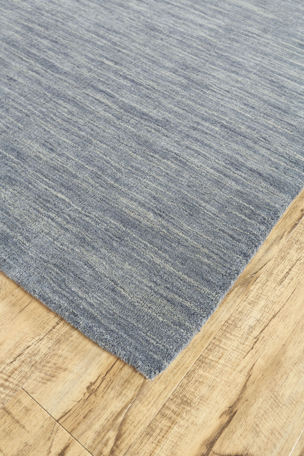 10' X 13' Blue and Gray Wool Hand Woven Area Rug