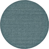 10' Blue And Green Round Wool Hand Woven Stain Resistant Area Rug