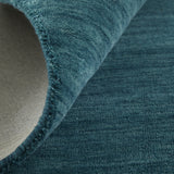 10' Blue And Green Round Wool Hand Woven Stain Resistant Area Rug