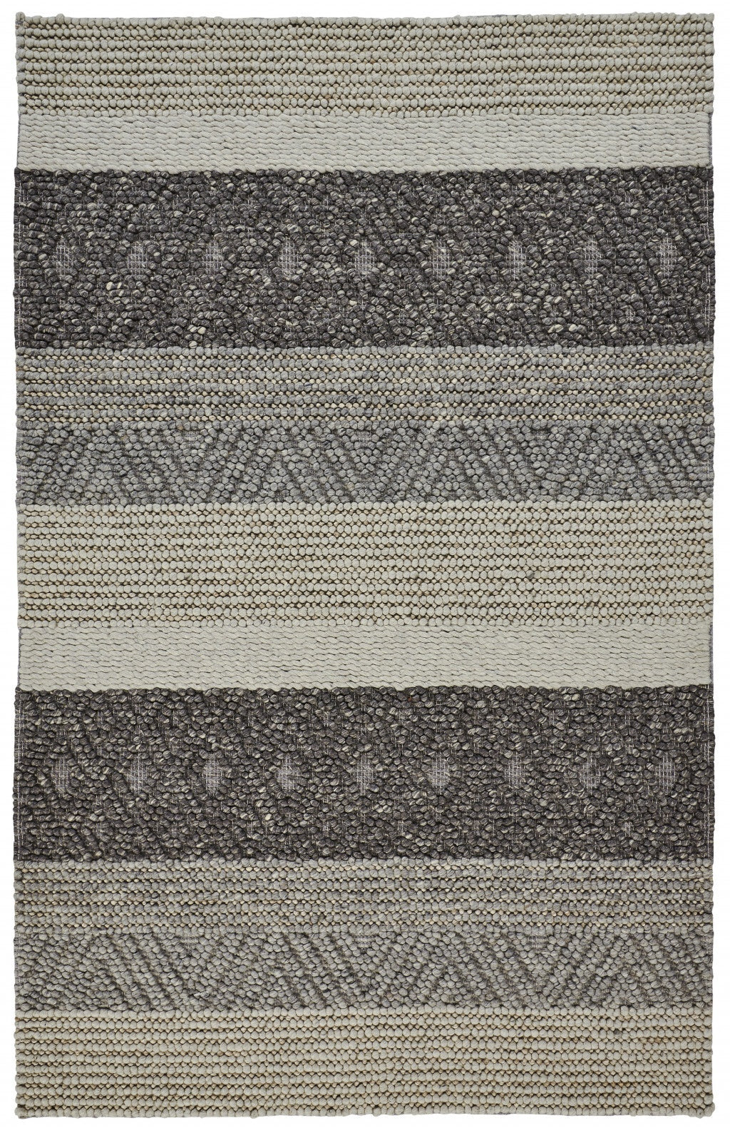 10' X 13' Gray Wool Floral Hand Woven Area Rug