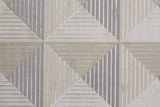 10' X 13' Beige Gray And Ivory Geometric Stain Resistant Area Rug