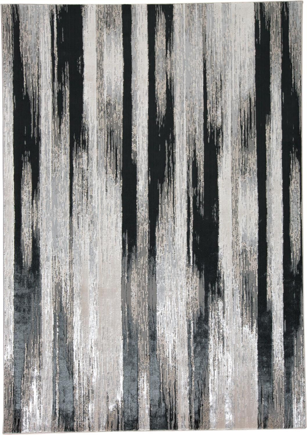13' X 20' Beige and Black Abstract Power Loom Area Rug
