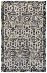8' X 11' Gray Ivory And Black Wool Geometric Tufted Handmade Area Rug