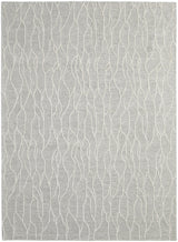 8' X 11' Taupe And Ivory Wool Abstract Tufted Handmade Stain Resistant Area Rug