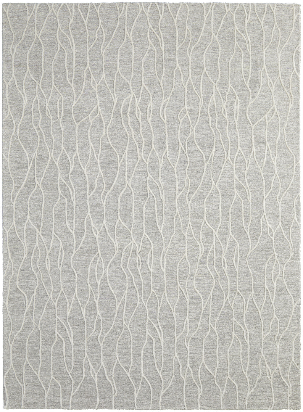 10' X 13' Taupe And Ivory Wool Abstract Tufted Handmade Stain Resistant Area Rug