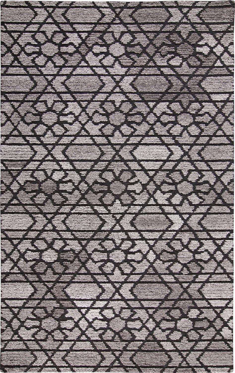 10' X 14' Black and Taupe Wool Paisley Hand Tufted Area Rug