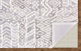 10' X 14' Gray and White Wool Abstract Geometric Hand Tufted Area Rug