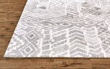 10' X 14' Gray and White Wool Abstract Geometric Hand Tufted Area Rug