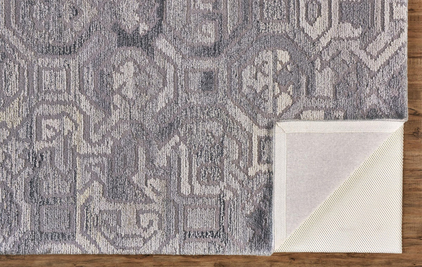 10' X 14' Gray and Ivory Wool Abstract Hand Tufted Area Rug