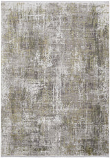 13' X 20' Gray and Ivory Abstract Power Loom Distressed Area Rug